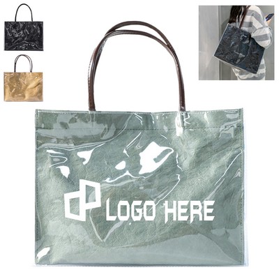 Stylish Pvc Blend Large Capacity Tote Bag