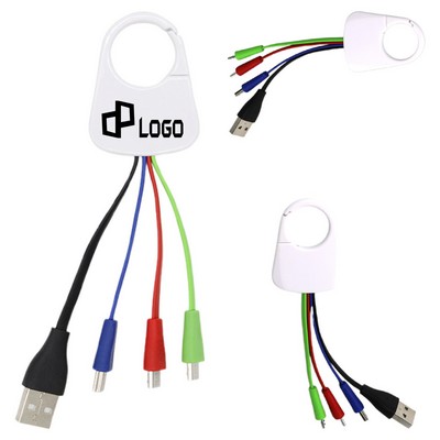 4-In-1 Usb Fast Charging Cable W/ Carabiner