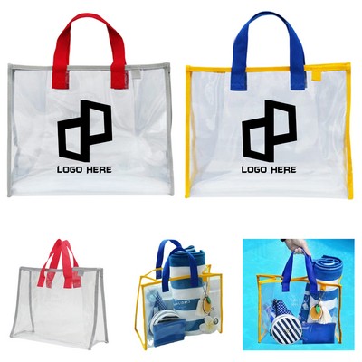 Clear Tote Bag W/ Polyester Handles