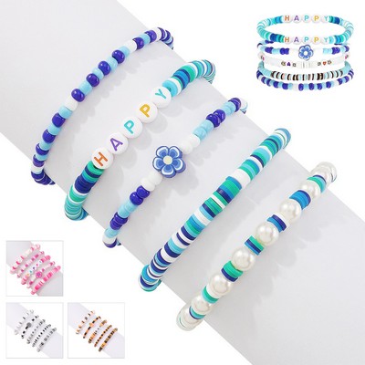 Plastic Lucky Letter Stretch Bracelet