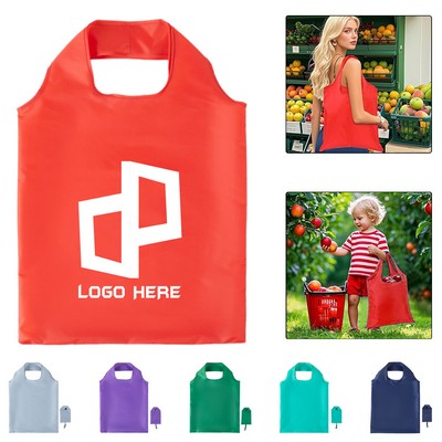Polyester Folding Grocery Tote Bag W/ Carabiner