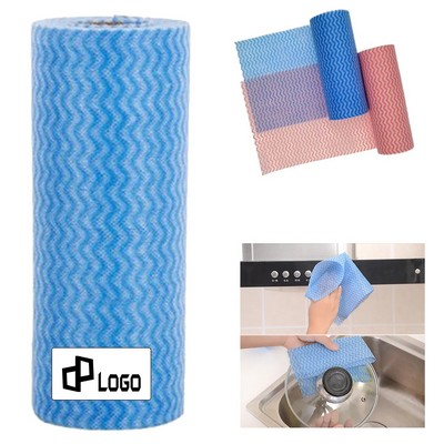 7.6 X 11.8Inch Disposable Cleaning Cloth Roll 50 Sheets