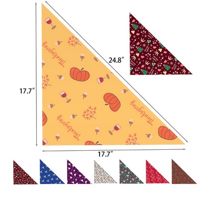 Polyester Pet Bandana – Full Color Print, Triangular Design