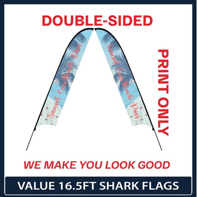 Value 16.5' Shark Flag - Double Sided Graphic Only