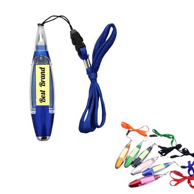 Lanyard Ballpoint Pen with Sticky Note And Light