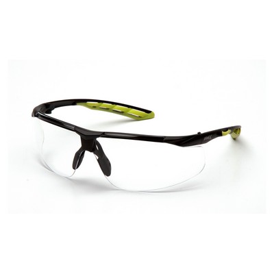 Flex-Lyte Safety Glasses, Black/Gray or Black/Lime Frame with Clear Lens