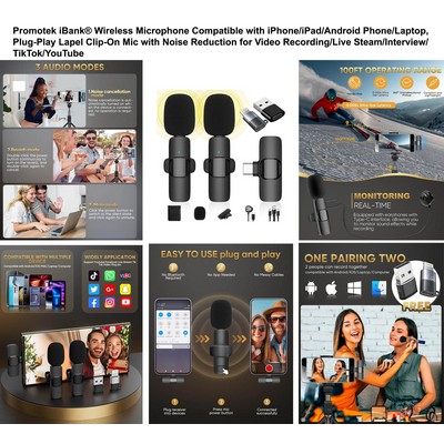 Promotek iBank® Microphone works with smartphones and tablets