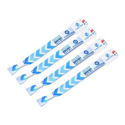 Adjustable Woven Label Wristband W/ Locking Bead