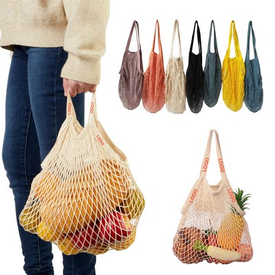 Foldable Cotton Mesh Tote Bag