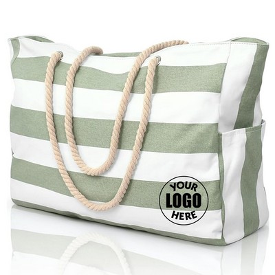Large Waterproof Zipper Beach Tote