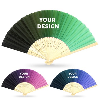 Custom Printed Bamboo Folding Hand Fan