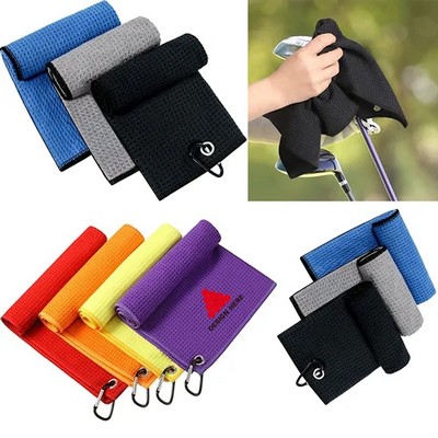 Golf Towel With Carabiner (12 x 12 )