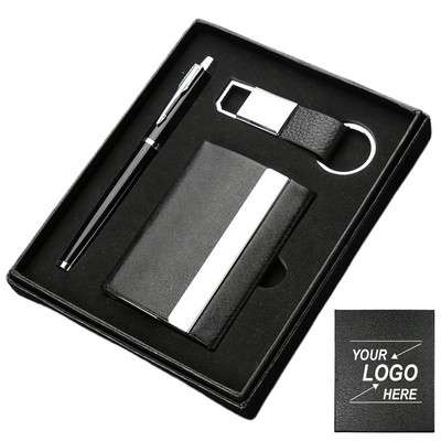 Elegant Business Gift Set - Stainless Steel Keychain