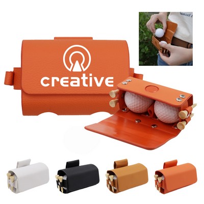 PU Leather Portable Golf Accessory Fanny Pack Ball Holder