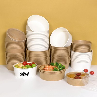 Eco-Friendly Disposable Paper Bowls With Custom Logo