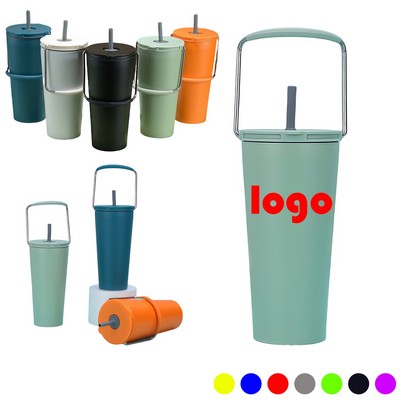 Stainless Steel Straw Thermos Cup