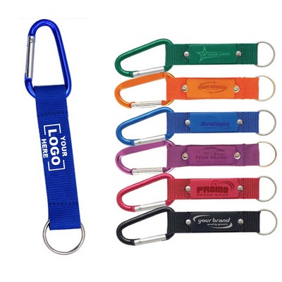 Short Lanyard Keychain with Aluminum Carabiner: Compact Key Strap