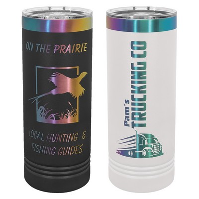 Polar Camel 22oz ION-Plated Prism Skinny Stainless Steel Tumbler w/ Sliding Lid