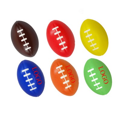 Rugby Shaped Soft PU Foam Stress Reliever Football Squeeze Toy for Anxiety Relief MOQ 100PCS