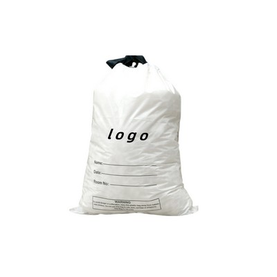 Drawstring White Travel Laundry Bag