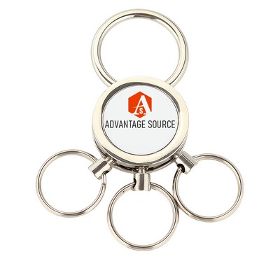 Metal Round Keychain With Multi-Key Rings