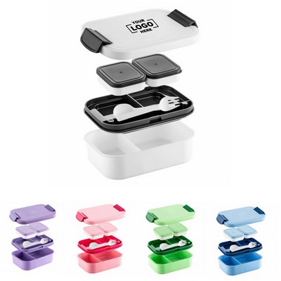 Reusable 1900ML 2 Layer Lunch Bento Box