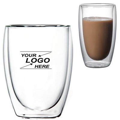 16 Oz Double Walled Glass Coffee Mugs for Cappuccino