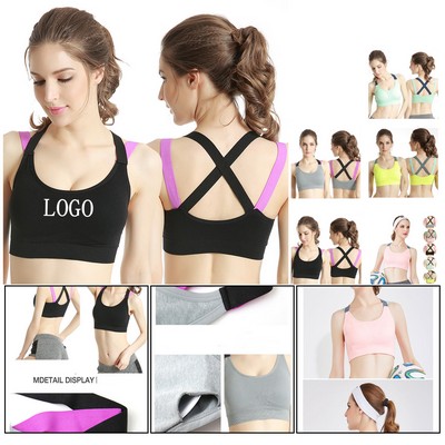 Cross Back Shockproof Sports Bra (S - XL)