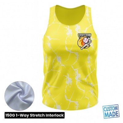 Women's Sublimation Jersey Style Tank Top-150G Interlock