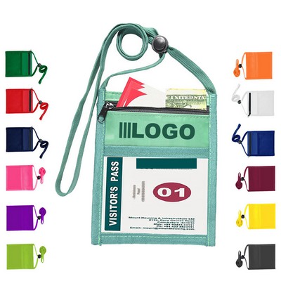 Oxford Cloth ID Bag with Lanyard