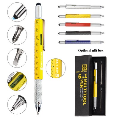 6 In 1 Multi Functional Design Aluminium Ballpoint Pen