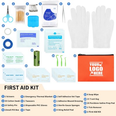 102-Piece Dog Cat Pet First Aid Kit