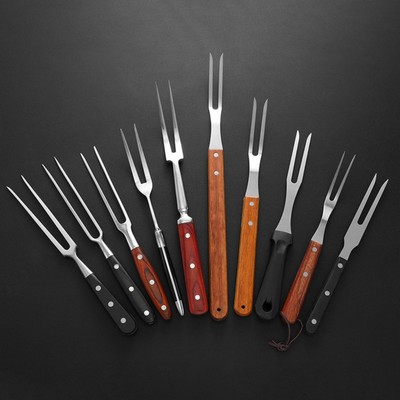Sturdy Stainless Steel BBQ Grill Fork for Outdoor Cooking