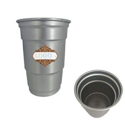 16 Oz Aluminum Reusable Beer Cup Stadium Party