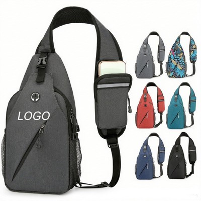 Reflective Sports Crossbody Bag-14.5"x7.4"x 3.9"