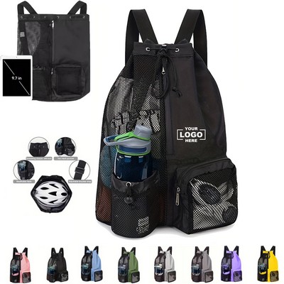 Mesh Drawstring Backpack Swim Bag - By Sea