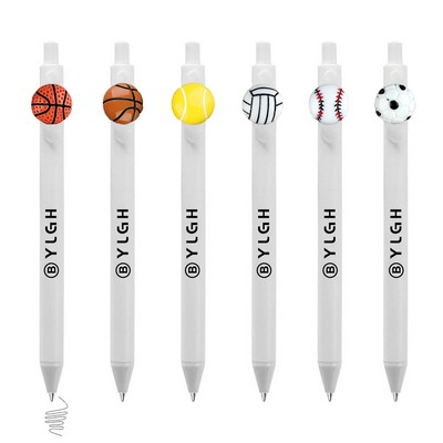 Click Activated Pen With Sports Balls