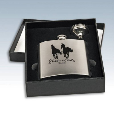 6 Oz. Stainless Steel Flask w/Gift Box