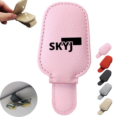 PU Visor Sunglasses Clip Holder