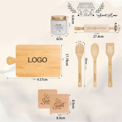 Bamboo Shovel And Bamboo Cutting Board Kitchen Set