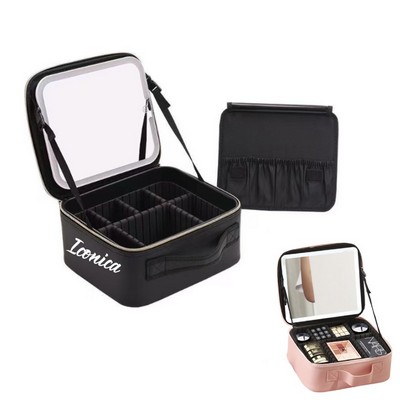 Makeup Bag with LED Mirror