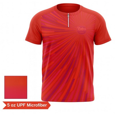 UPF Microfiber Short Sleeve Quarter Zip Shirt ( Unisex )