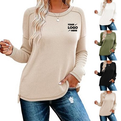 Casual Crewneck Knit Shirts