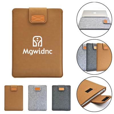 7" Felt Laptop Sleeve for Notebook Tablet iPad Case with Soft Velcro Closure