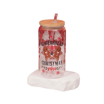 16 Oz. PC Mason Jars W/ Lids & straws