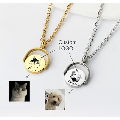 Laser Engraved Pet Photo Pendant Necklace