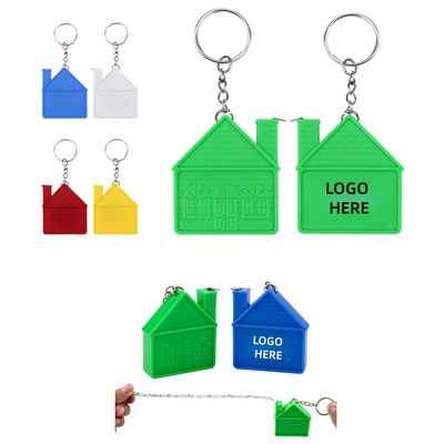 House Shape Tape Measure Keychains 1m/3'