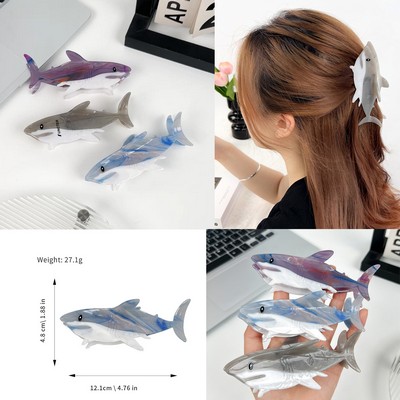 Shark-themed Acetate Hair Claw Clips