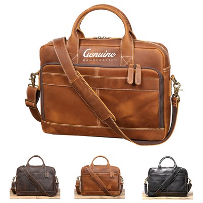 15.6 Laptop Genuine Leather Messenger Bag