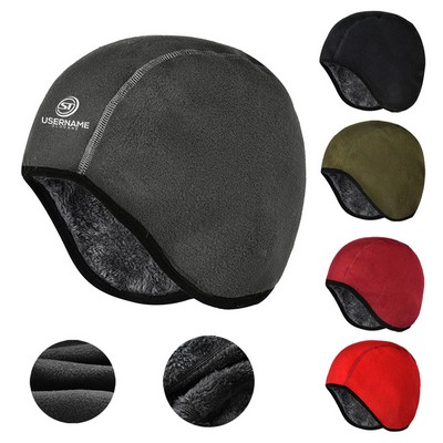 Windproof Warm Headgear Thermal Thicker Fleece Cap for Ear Protection Cycling Head Covers